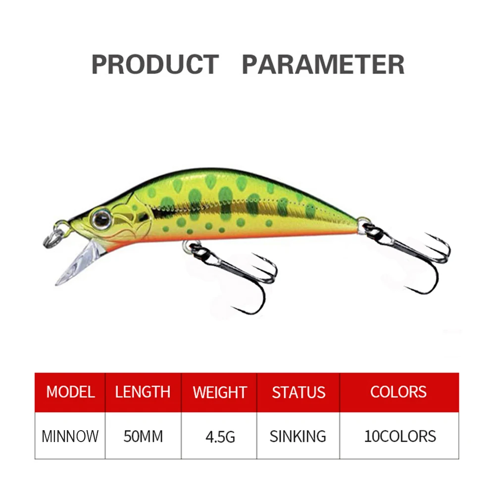 Señuelo de pesca Micro Minnow Wobbler de 5cm y 4,5g, cebo duro Artificial hundido de fundición larga, Jerkbait, cebo pequeño para trucha y lubina - imagen 4