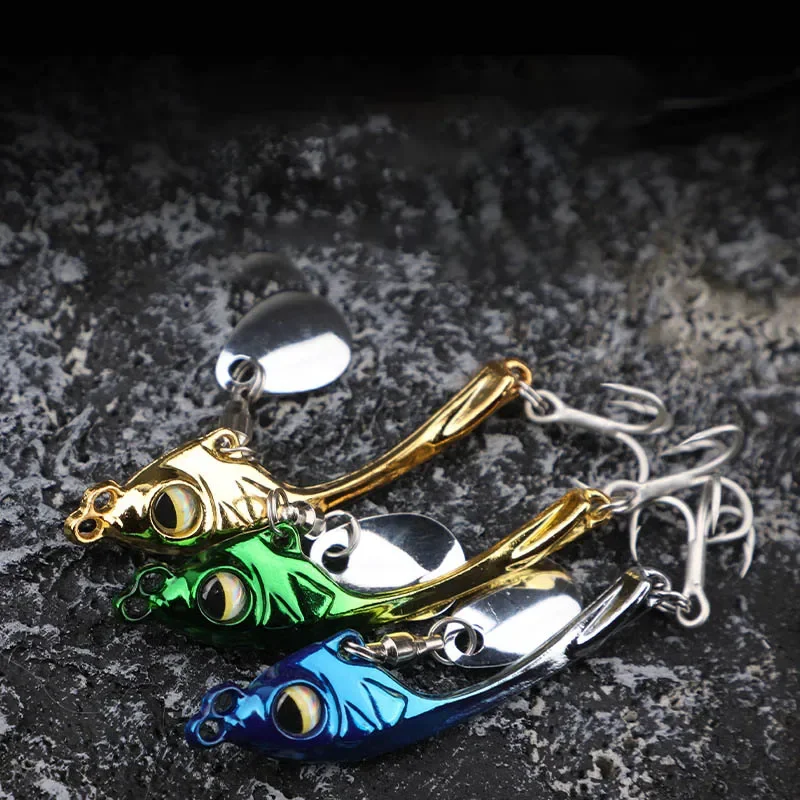 Nueva llegada 1 Uds 3,5/5/7/10g Metal VIB señuelo de pesca Spinner hundimiento cuchara giratoria Pin Crankbait lentejuelas cebos aparejos de pesca - imagen 4