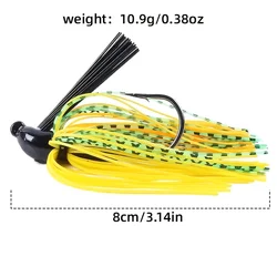 Plantilla de señuelo giratorio, falda de cebo, Señuelos de pesca de barba, plantilla de goma, Buzzbait, plantilla de natación, cabeza para lubina, Lucio, Wobbler, anzuelos de pesca, 10g, 1 ud.