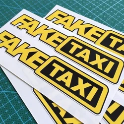 Pegatina de Taxi falsa, pegatinas divertidas para ventana de coche, patrones creativos y personalizados, accesorios de decoración de vidrio para coche