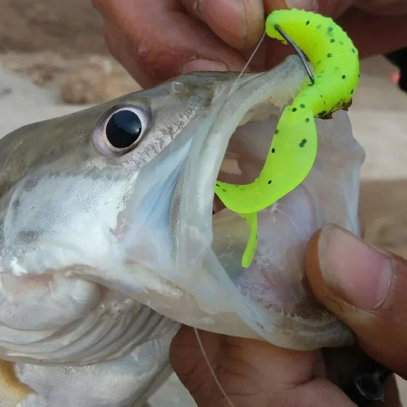Gusanos rizados silicona Jig Wobblers – Señuelos carpa lubina - imagen 4