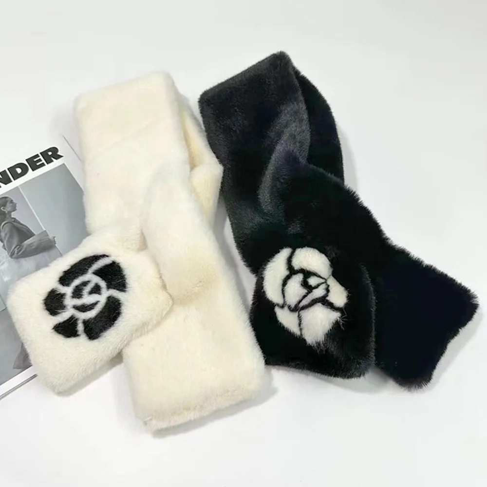 Nuevo Orejeras de Camelia, orejeras gruesas y cálidas, protección contra el frío, regalos de Navidad, cubierta para las orejas para mujer - imagen 3