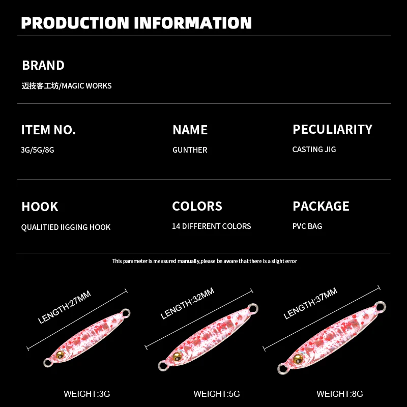 Magic Work Micro Jig Shore Casting Metal lubina - imagen 2