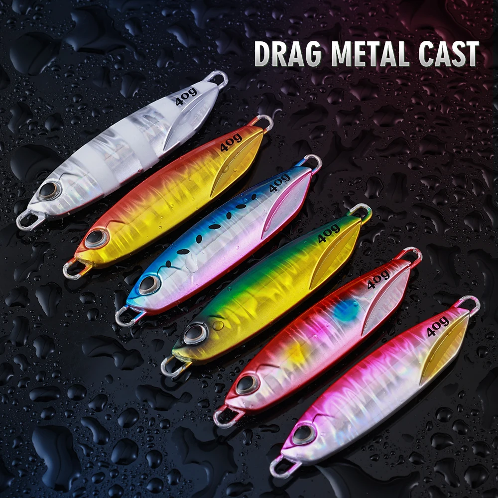 CASTFUN-señuelo de Metal fundido para pesca, anzuelo largo de 20g, 30g, 40g, 60g, 80g, aparejo de cebo Artificial - imagen 4
