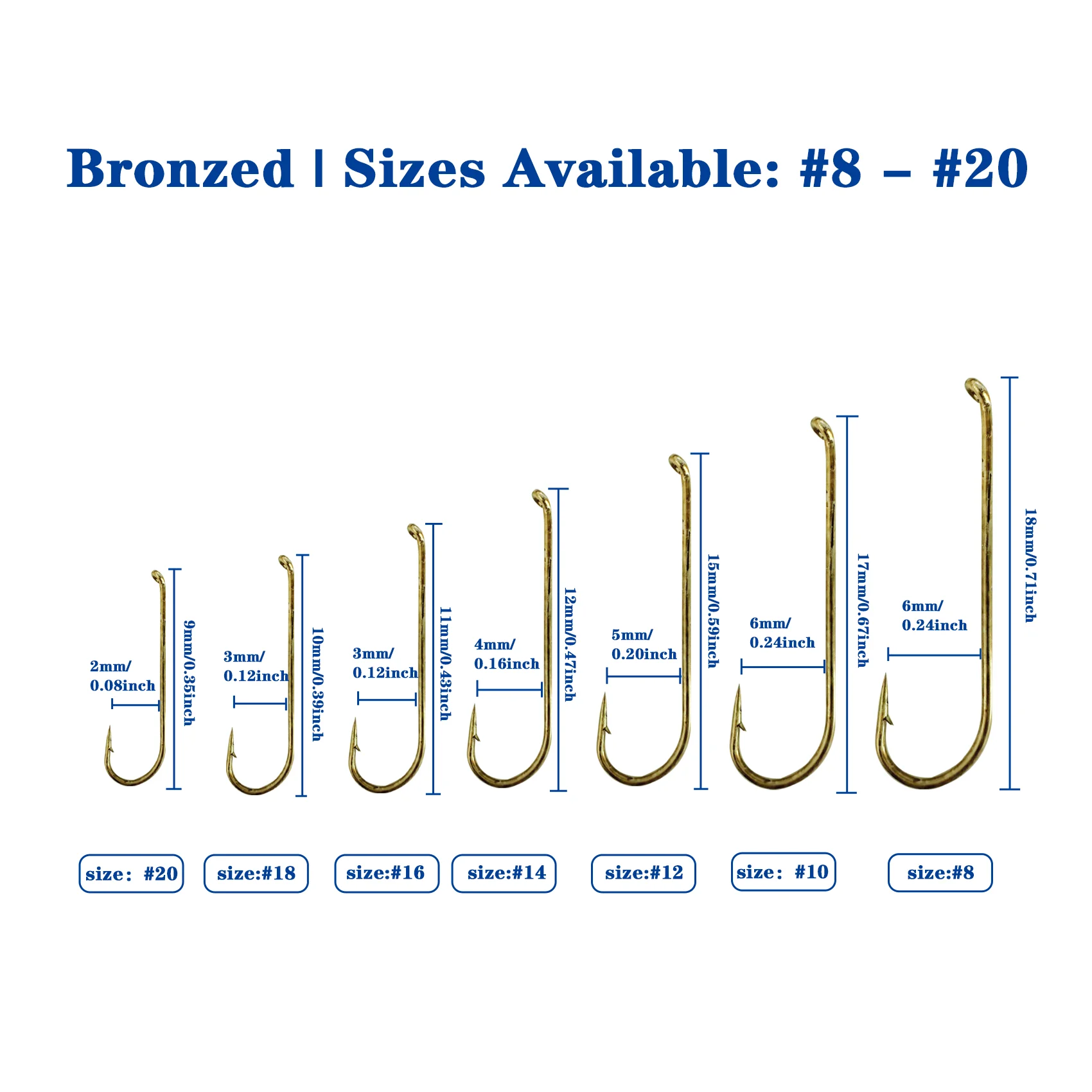Eupheng EP-80000 anzuelos de pesca con mosca seca vástago forjado 1X púas afiladas de ojo fino de alta resistencia - imagen 3