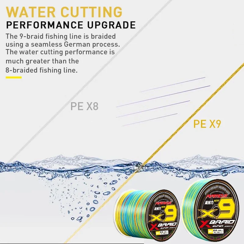 RAMOS-línea de pesca trenzada de 9 hebras, sedal de alta calidad, 300M, 17-88lb, supersuave - imagen 4