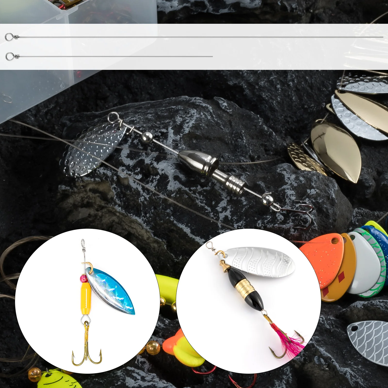 30/100 Uds Tokyo Rig Spinner señuelo que hace eje para señuelo de pesca Spinner Rig alambre en bucle Spinnerbait de agua dulce trucha lubina - imagen 5
