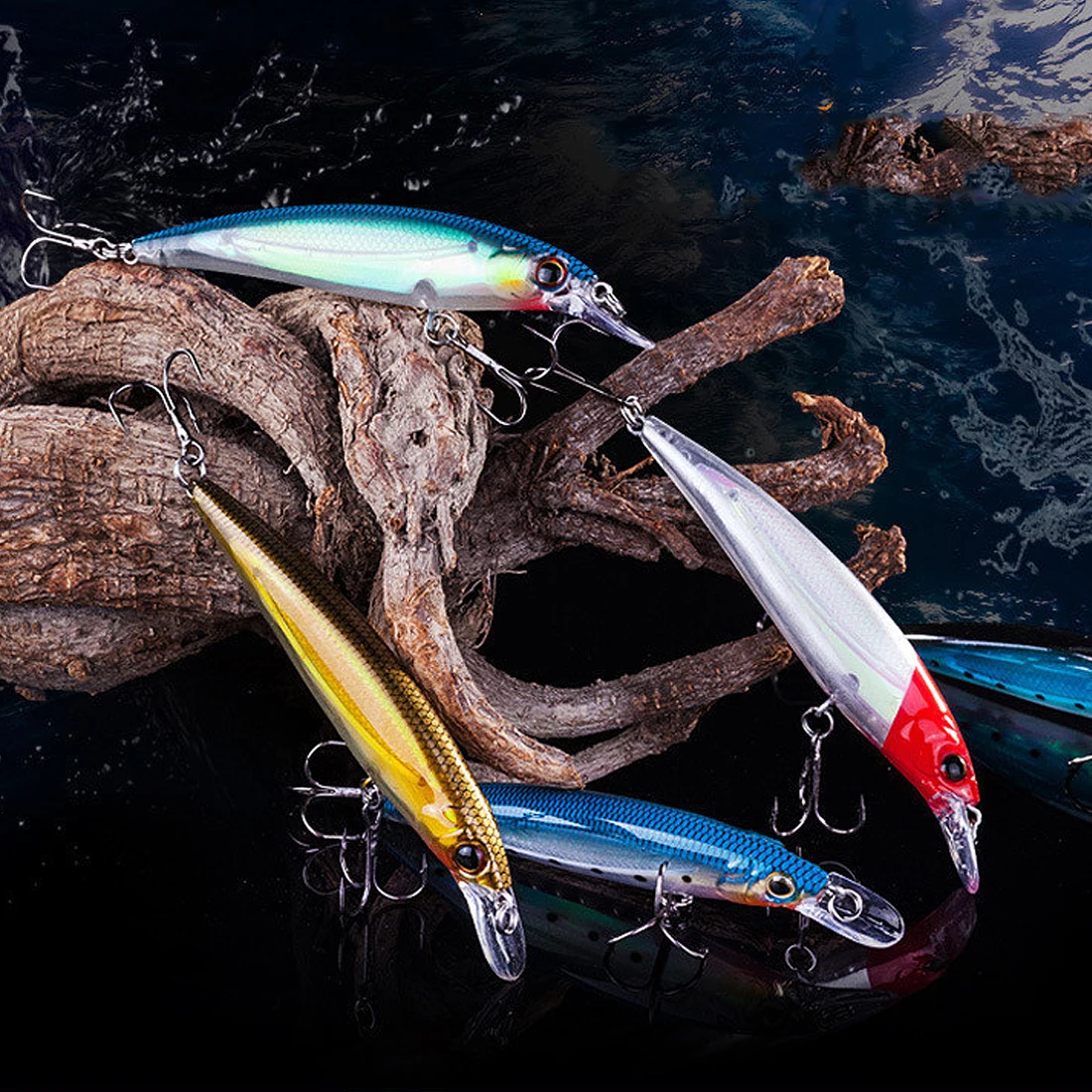 Señuelos de pesca FishTrip, 8cm ~ 11cm, señuelo pececillo, subsuperficie luminosa, cebo duro, 5 colores disponibles - imagen 5