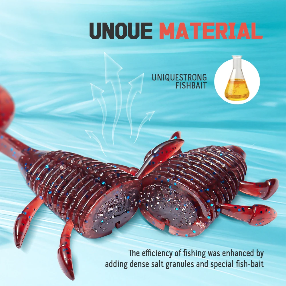 Soloking-cebo Artificial suave UV de alta calidad, 8,3 cm, alta elasticidad, para insectos, Craw, camarones, gusanos, señuelo para pesca de lubina y Lucio - imagen 5