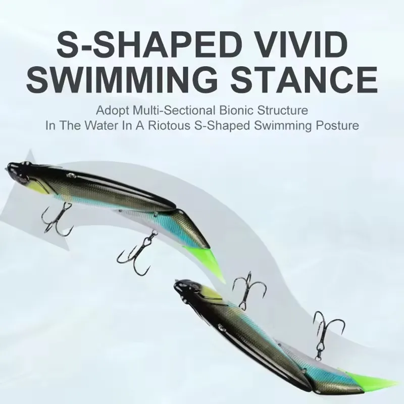 OBSESSION 2 secciones flotante duro SwimBait 55g 190mm agua salada Topwater Wobbler dos colas gran señuelo de pesca gigante DaVinci - imagen 5