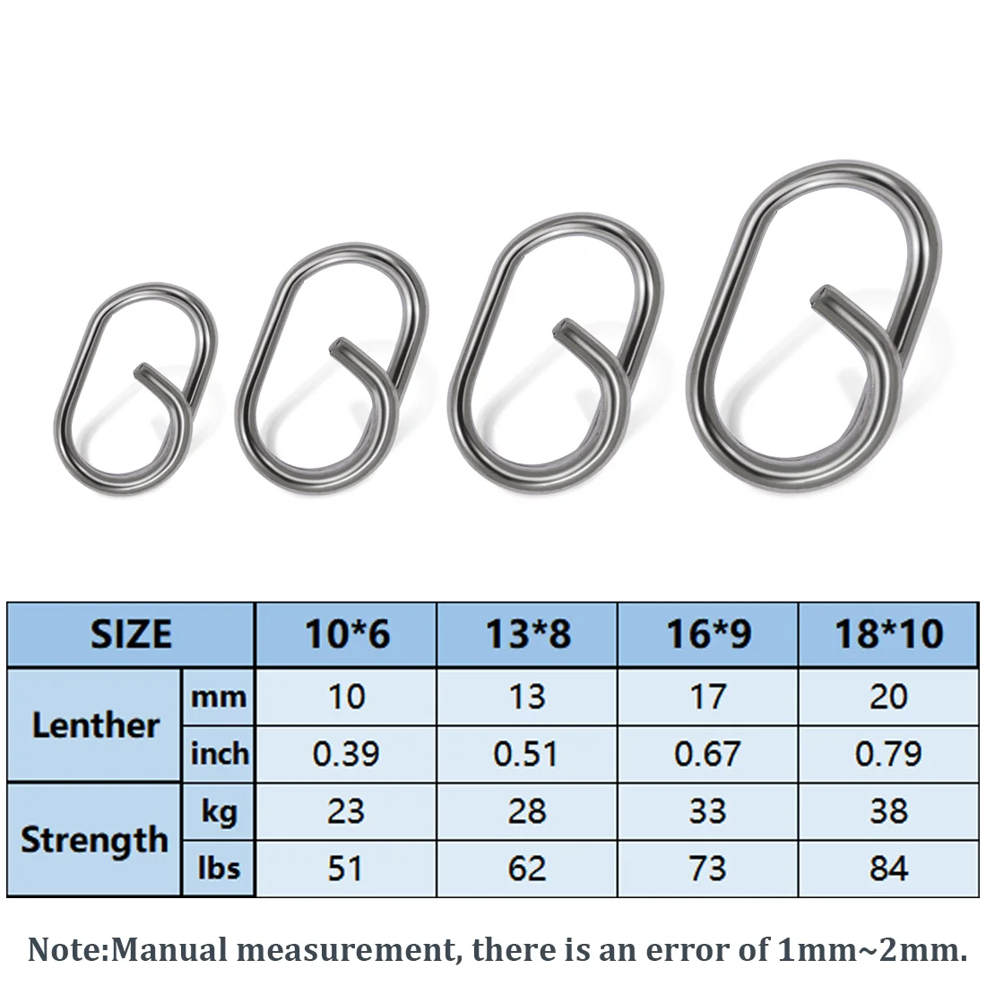 9KM 50 ~ 200 Uds. Broche de pesca de acero inoxidable, Clips de pesca rápidos, anillos, conector de señuelo de agua dulce y salada - imagen 2