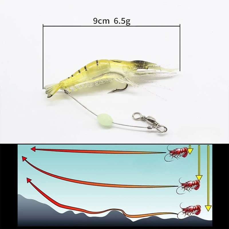 Señuelo gamba artificial 9 cm para pesca nocturna - imagen 2
