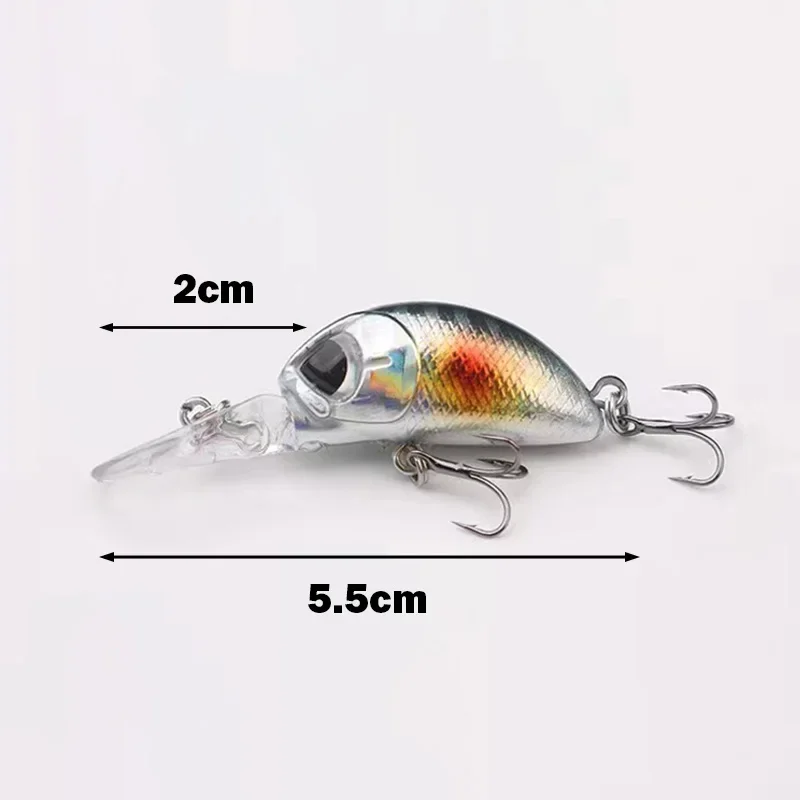 1 Uds nuevo diseño japonés señuelo de Pesca duro 5,5 cm/4g Mini cebo de manivela para Lucio perca lubina flotante Crankbait Pesca Minnow - imagen 4