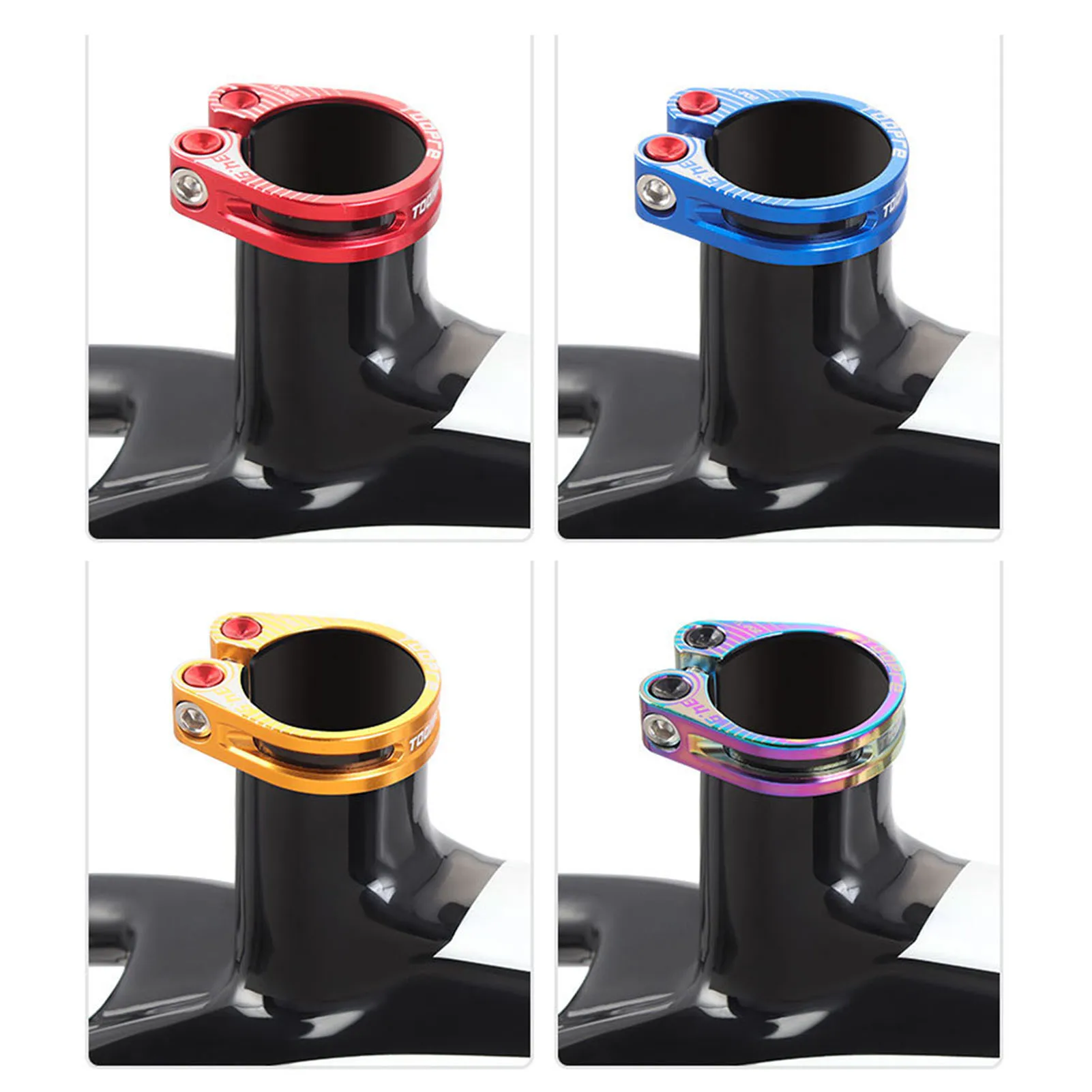 Abrazadera de tubo de bicicleta de 31,8/34,9mm, anillo de abrazadera de tubo de asiento de bloqueo hueco multicolor para bicicleta de montaña y carretera, accesorios portátiles para ciclismo - imagen 3