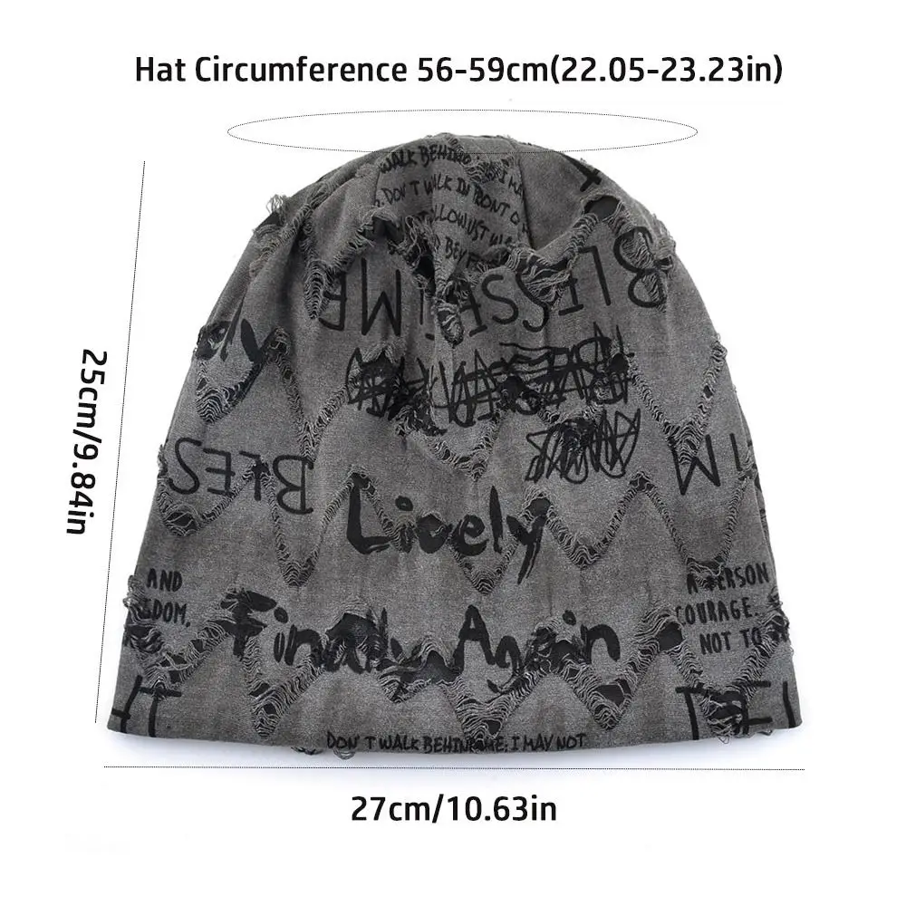 Gorro fino con estampado de letras, gorro holgado estilo Wasteland, gorros de Hip Hop, diseño de calle, gorro Vintage, gorros informales - imagen 4