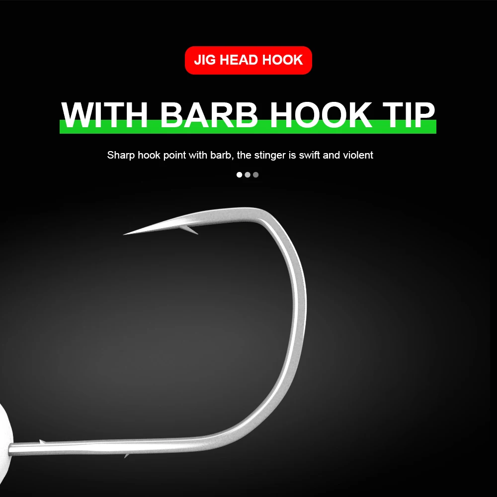 FTK-anzuelo de pesca con cabeza de anzuelo, 10 Uds., para señuelo suave, 1,5g, 2,5g, 3g, 5g, anzuelo de vaso, aparejos de cebo de pesca Jigging - imagen 2