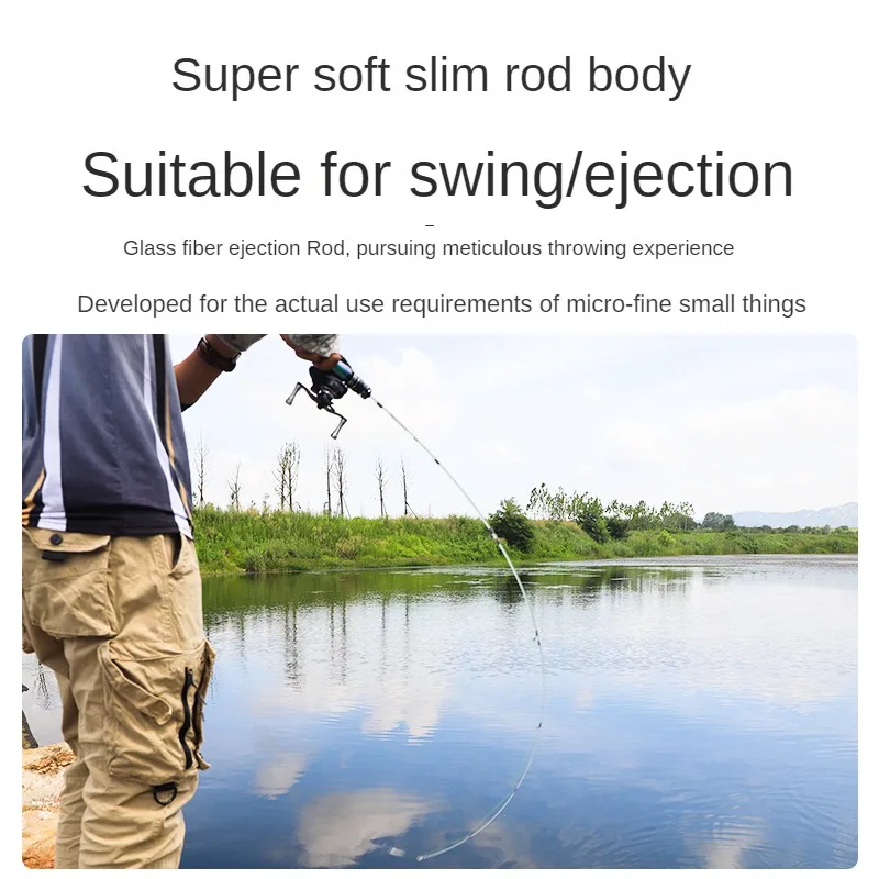 Caña de pescar de fundición giratoria de Punta sólida Fuji, ultraligera, fibra de vidrio, suave, trucha, 2 secciones, 1,4 m, UL, acción rápida - imagen 3