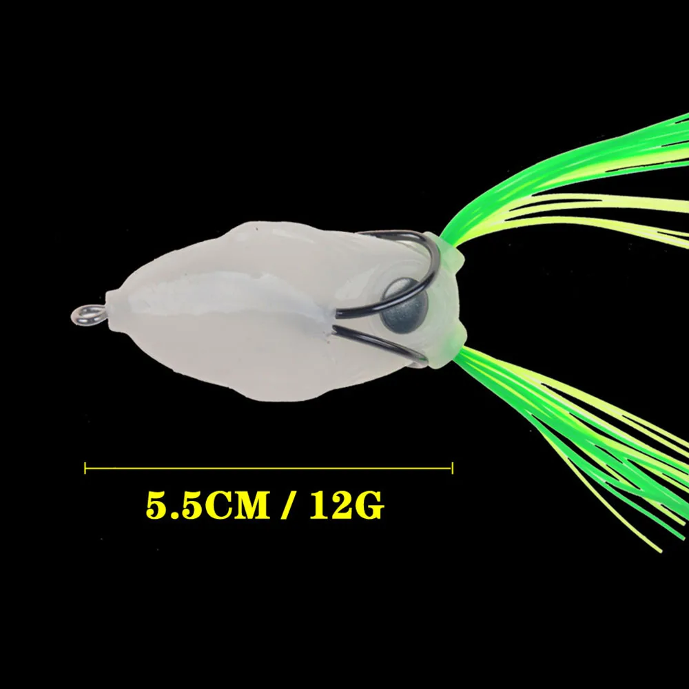 Señuelos de pesca con cebo suave de silicona, rana luminosa, 12g, cultivo de rana, calamar, trueno, cuchara brillante, Trolls, cebo suave, aparejos de superficie de mar - imagen 3