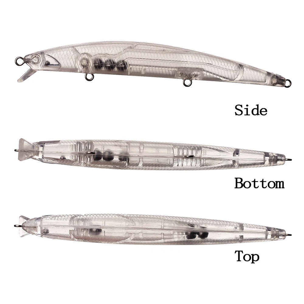 Chan'sHuang-Cebo en blanco sin pintar, 10 piezas, 130mm, 12,5g, 4 anillos divididos, sonajero, piscardo, señuelo de pesca Artificial hecho a mano - imagen 3