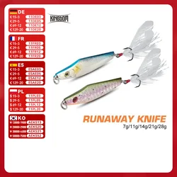 Kingdom-cebos de plantilla de Metal, 7g, 11g, 14g, 21g, 28g, Señuelos de Pesca hundidos, cebo de Metal fundido, señuelos artificiales, lubina, perca