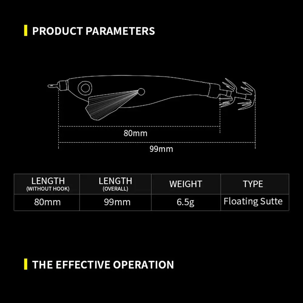 Aparejos de pesca de plomo, anzuelo de calamar 2023, señuelos de camarón de madera, sinker 99mm 6,5g, simulación de cebo de pesca - imagen 2