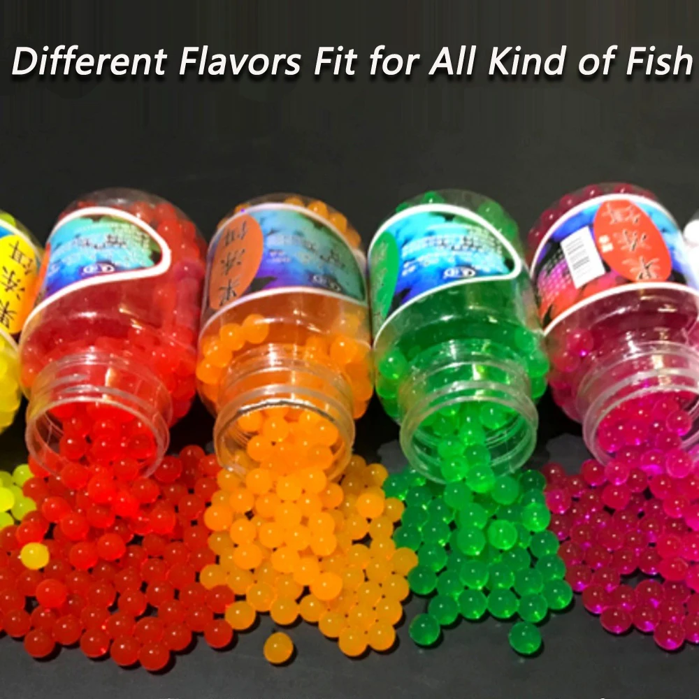 Señuelo de gelatina, 300 Uds., comida granular para peces, alimentación acuática, carpa, Pesca, sabor atractivo, píldora elástica, nutrición, huevo, Aroma de pescado, cebo suave - imagen 4