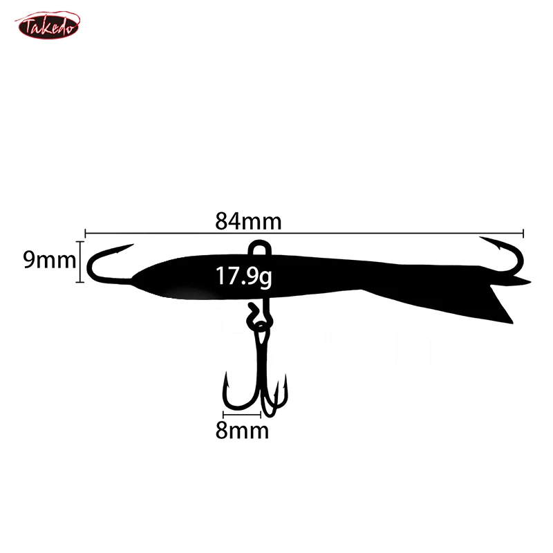 TAKEDO-señuelo de pesca SP4, anzuelo de hielo, plantilla de plomo, 18G, 84MM - imagen 3