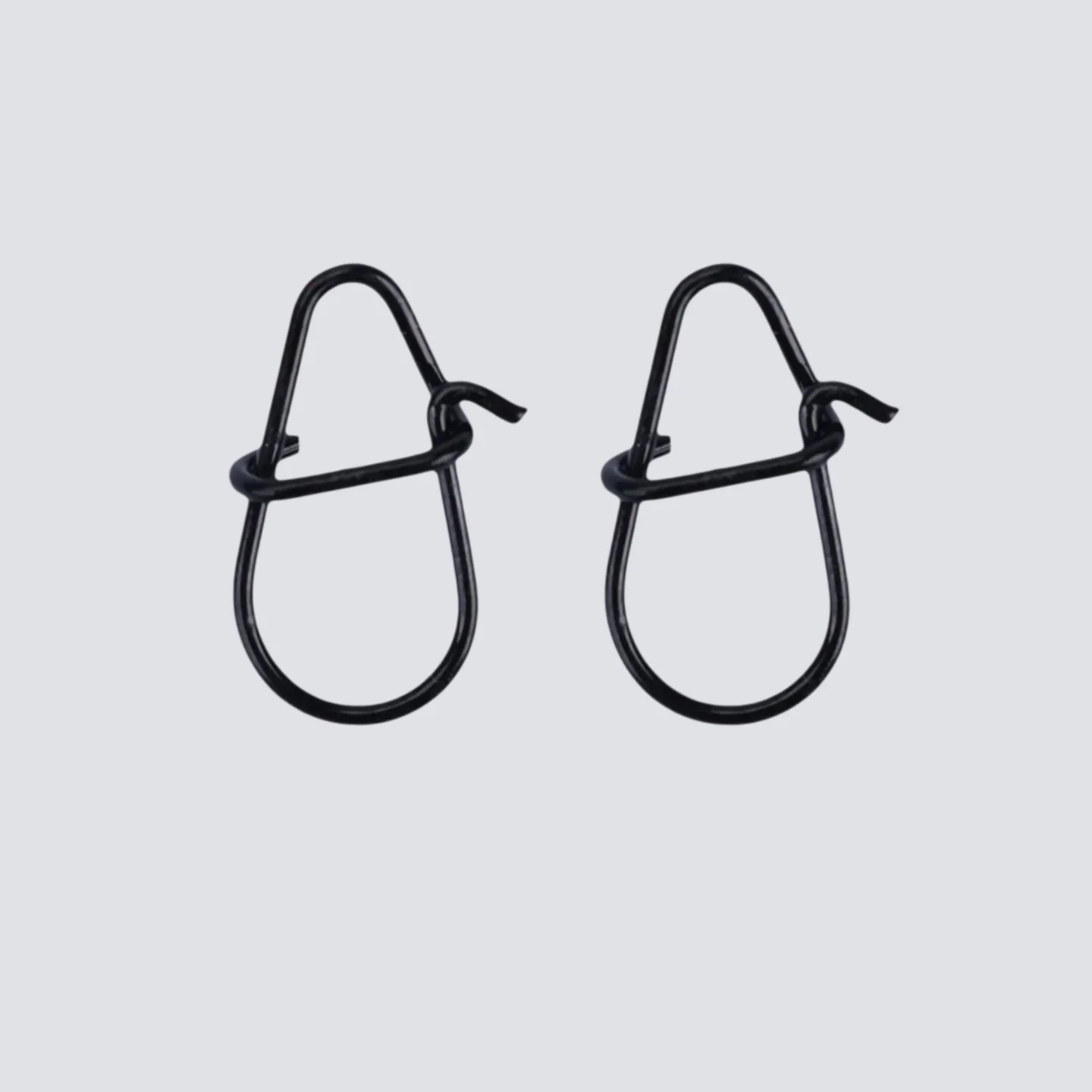 Nuevo 50 Uds conector de cebo negro giratorio de acero inoxidable conector de gancho duradero Clip accesorios de pesca contra el agua de mar