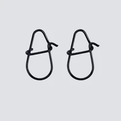 Nuevo 50 Uds conector de cebo negro giratorio de acero inoxidable conector de gancho duradero Clip accesorios de pesca contra el agua de mar