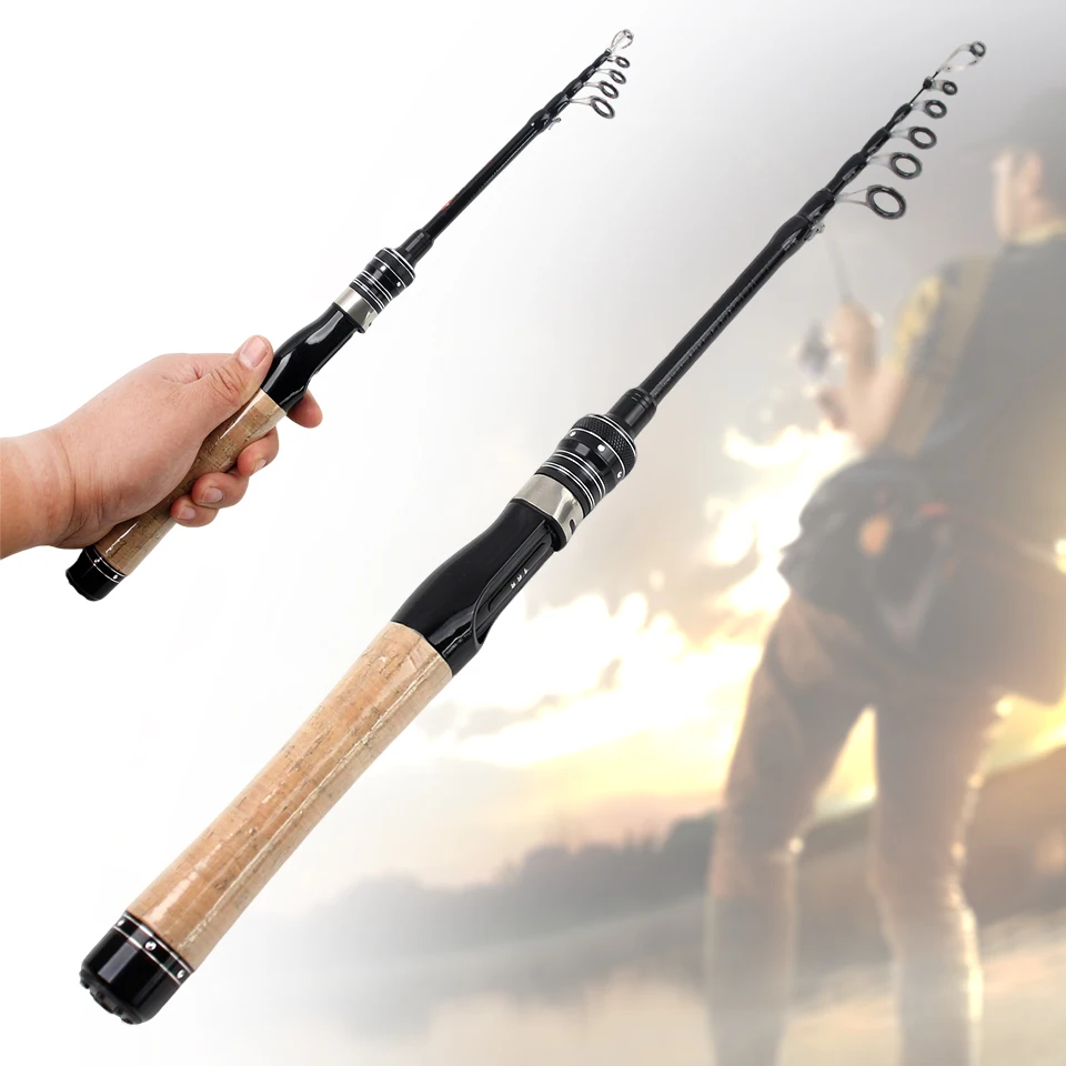 Caña de pescar telescópica de fibra de carbono, acción lenta UL, adecuada para arroyos, lagos y otros cuerpos de agua, cuerpo de caña corta. - imagen 2