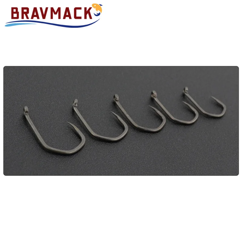 50 Uds. Anzuelo sin púas de acero inoxidable con revestimiento de anzuelo con ojo 8020 accesorios de pesca - imagen 4