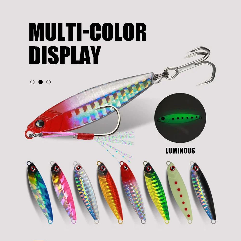 Señuelo de pesca Jigging de Metal fundido, aparejos de trucha de mar, señuelo de pesca de agua salada, señuelo de plomo de placa de hierro, cebo Artificial duro para curricán - imagen 4