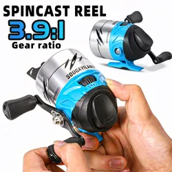 Carrete Spincast Sougayilang – Manivela intercambiable y línea nailon