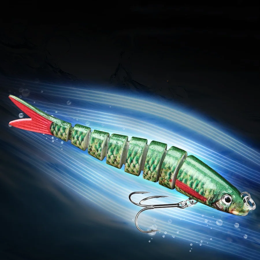 Señuelo de pesca Swimbait 8 segmentos señuelos artificiales impresión 3D cebo articulado duro 10cm 6,6g Minnow 1 pieza VENTA - imagen 3
