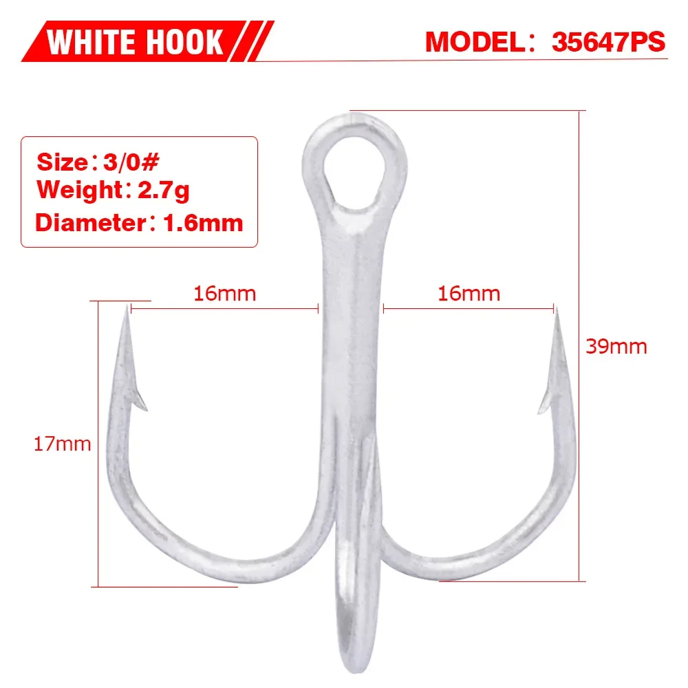 100 Uds anzuelo de Pesca anzuelos triples círculo de ojo de púas plata para objetos enormes Accesorios de Pesca anzuelos anzuelo de alta resistencia - imagen 5