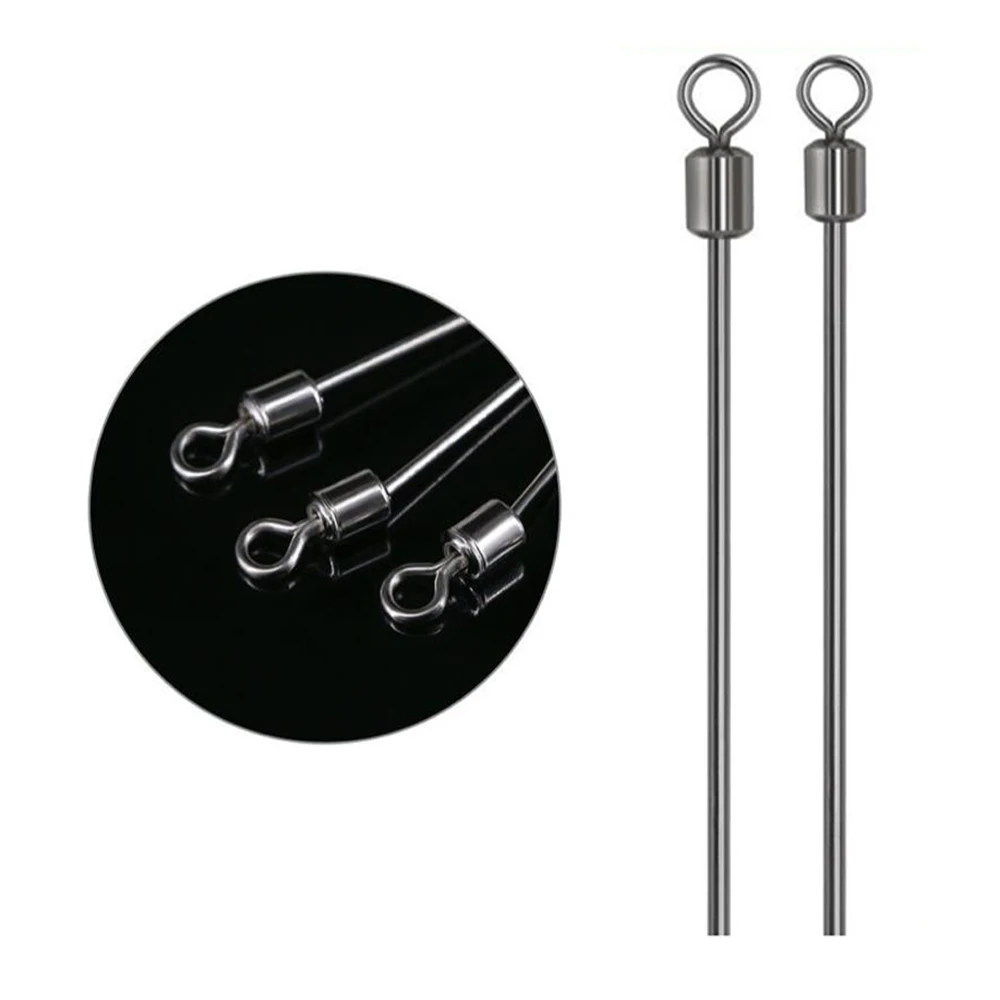 40 Uds. De alambre de acero inoxidable, poste largo, giratorios de pesca, rodamiento de bolas, anillos sólidos giratorios para accesorios de pesca de carpa - imagen 2