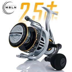 MBLN Carrete giratorio de pesca en aleacion, mango CNC, gran arrastre