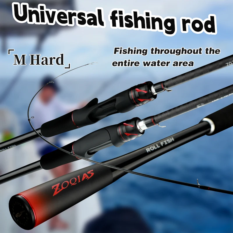 ROLLFISH Power M Spinning Casting caña de pescar con señuelo de fibra de carbono 1,8-2,7 M caña de pescar de lubina de agua dulce y salada acción rápida - imagen 4