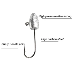 Anzuelos Jig Head 3-10g carbono para vinilos blandos
