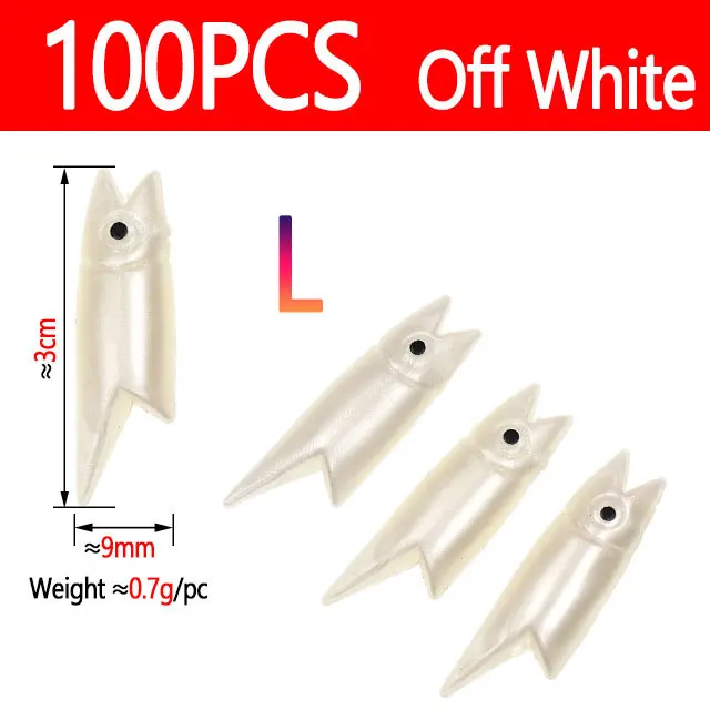 100pcs Off White L