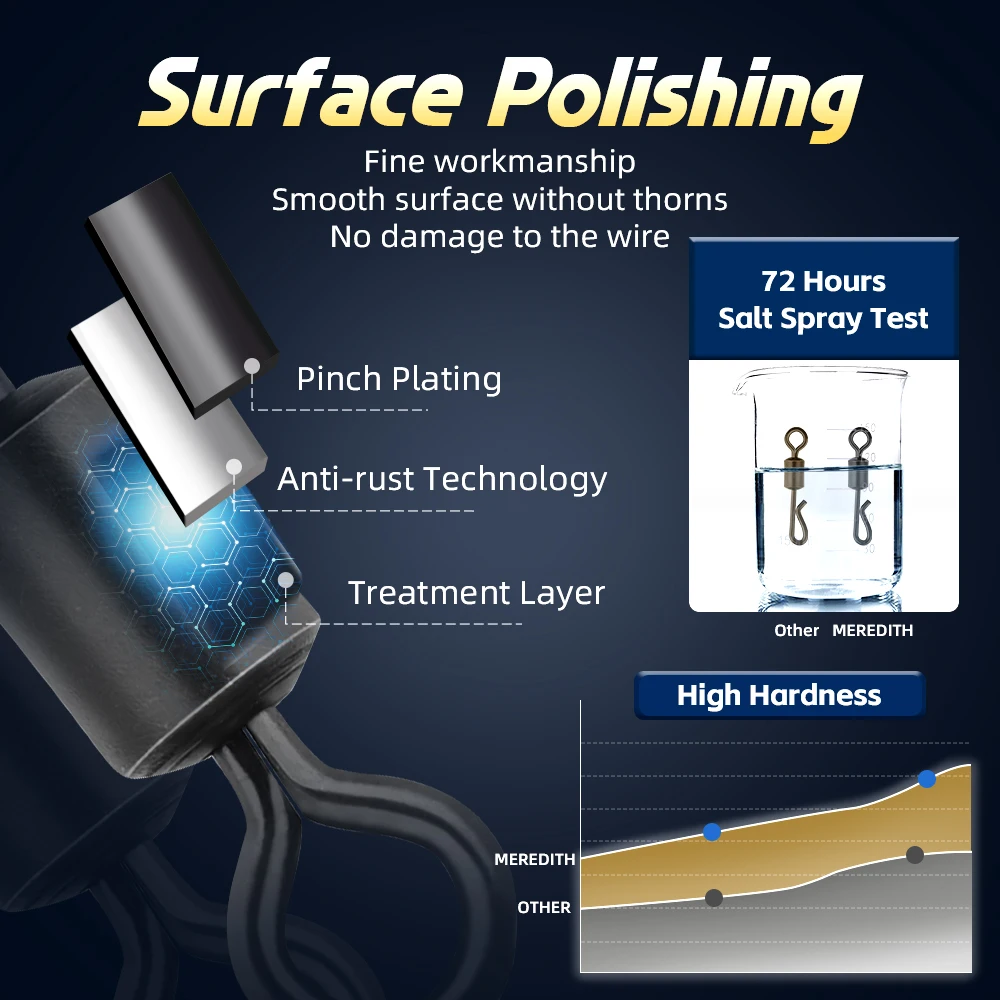 Broches giratorios de pesca, 50 Uds., barril giratorio de pesca, conector de señuelos a presión, Clip de pesca de agua salada, aparejos de pesca a presión - imagen 4