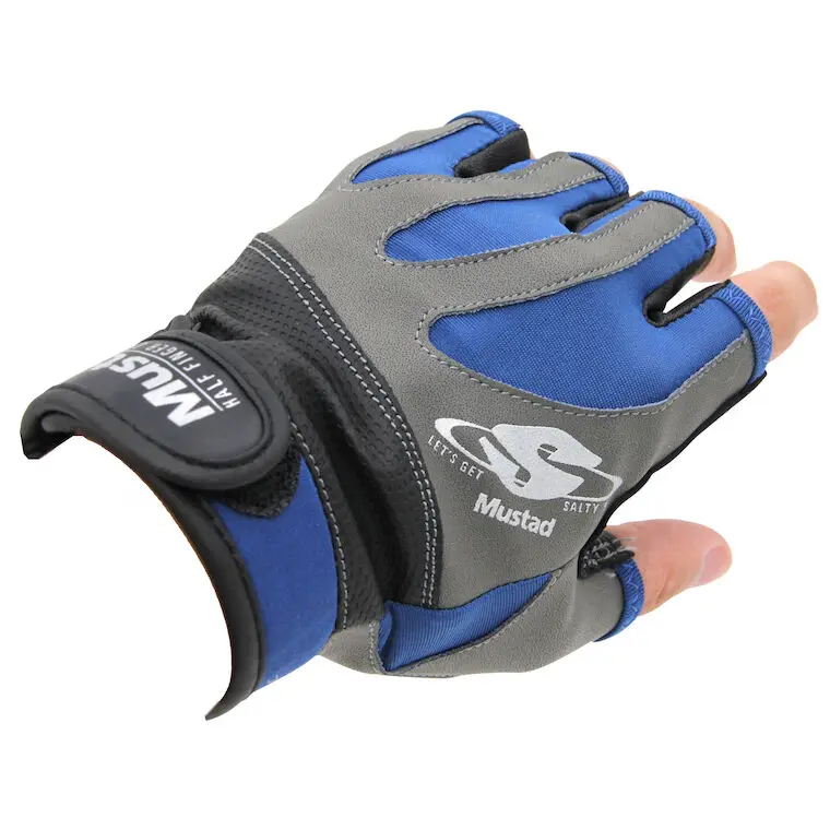 Mustad-guantes de Pesca ligeros de medio dedo para hombre, protección solar de doble cara, transpirables, antideslizantes, para Pesca al aire libre - imagen 5