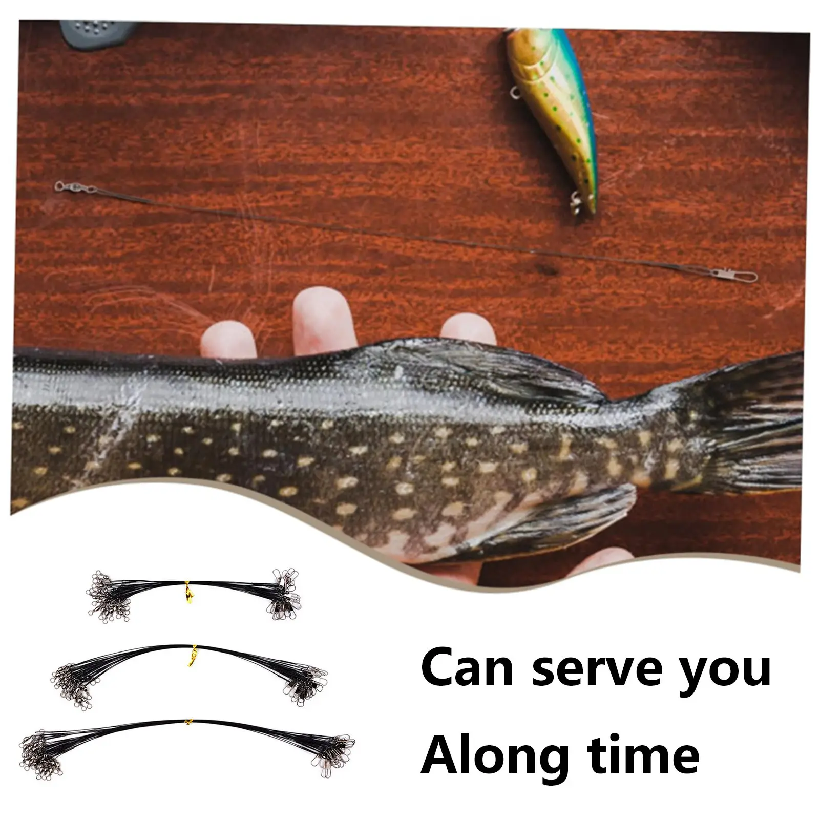 20 piezas 15-25cm sedal portátil Luya alambre frontal alambre de acero pesca al aire libre Anti bobinado alambre de acero invierno engranajes de pesca en hielo - imagen 2