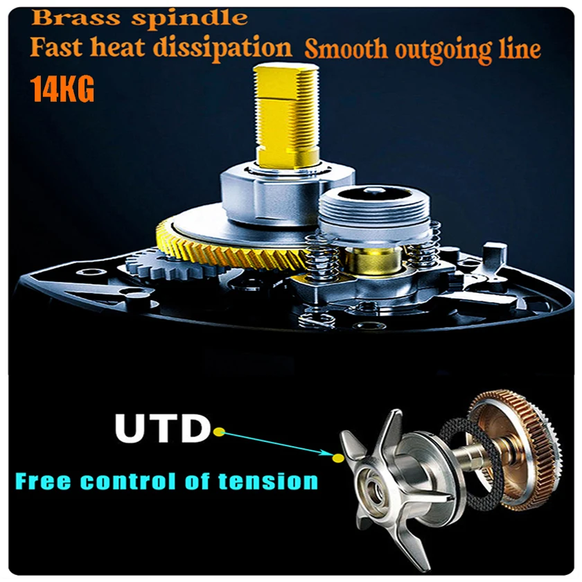 Carrete de pesca silencioso, carrete de Baitcasting rentable, diseño ligero, ideal para pesca en agua salada/dulce LIND WINDER - imagen 4