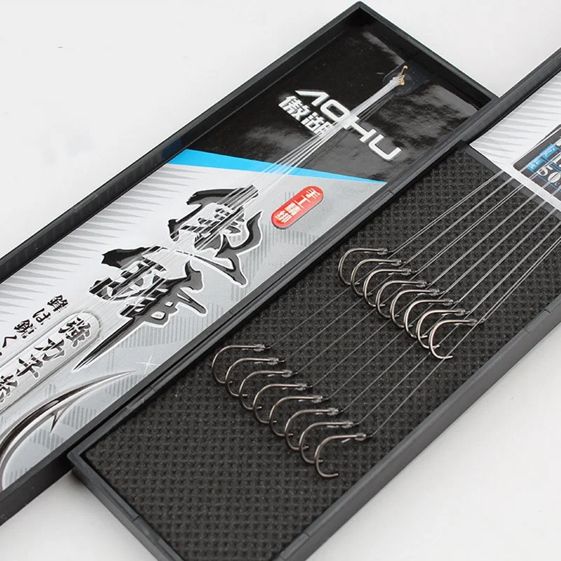 8 unids/lote de anzuelos de pesca sublínea, juego de anzuelos dobles, anzuelos de pesca Barbe, anzuelos de dos líneas, anzuelos afilados de acero inoxidable - imagen 2