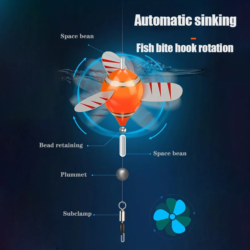 Flotador giratorio de pesca, equipo de hundimiento automático de alta sensibilidad, adecuado para peces pequeños al aire libre, novedad - imagen 2
