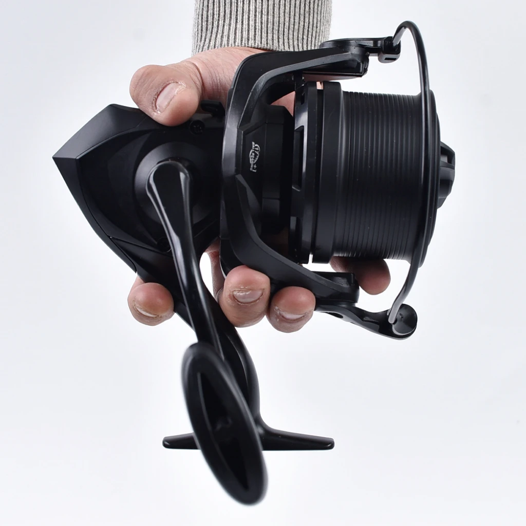 Carrete de pesca de alta velocidad anticorrosión 8000 9000 10000 12000 14000 serie rueda giratoria de fundición larga bobina de aleación de aluminio 4,8:1