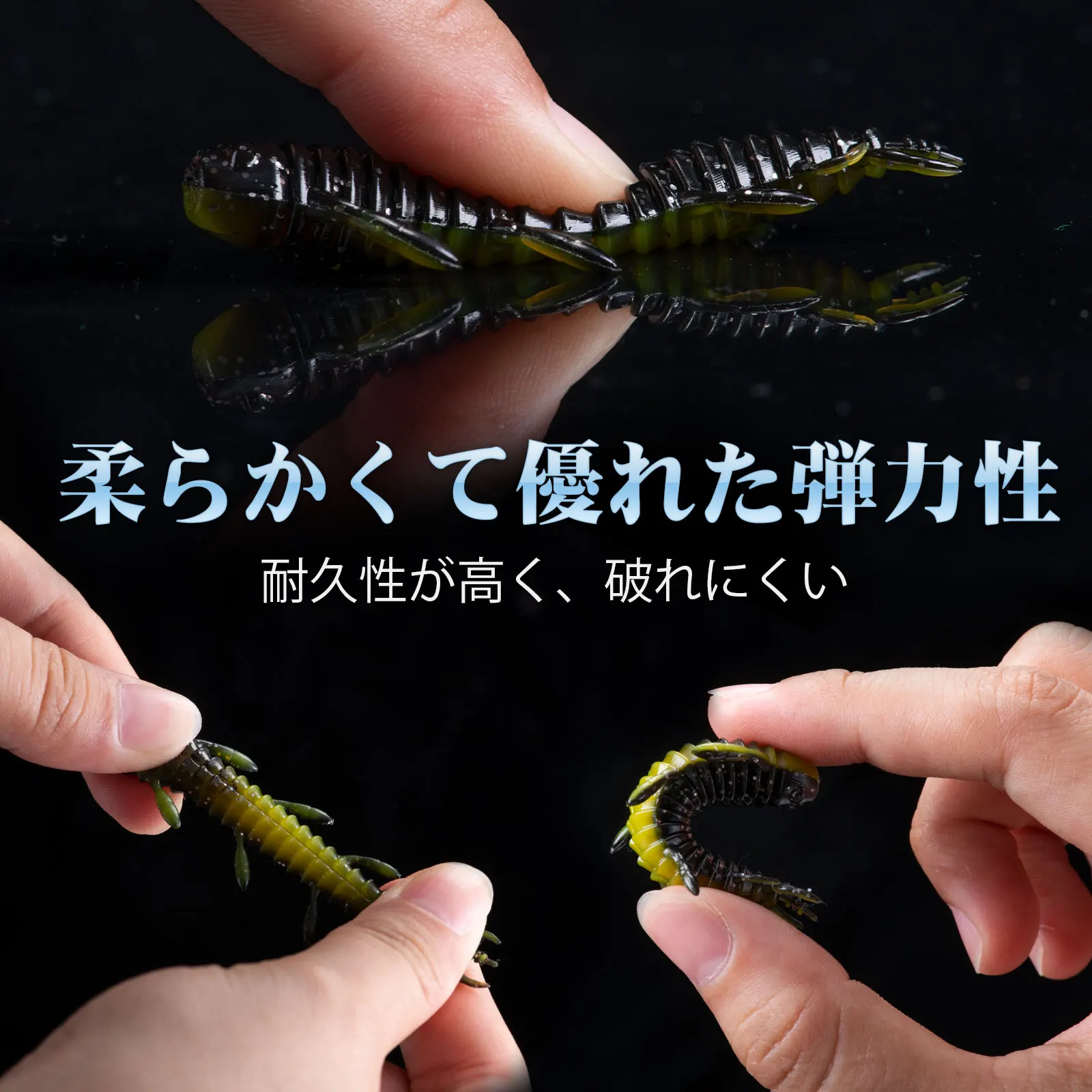 Goture 12-15psc/lote 2,3g/45mm larva de cangrejo cebo suave de silicona plantillas Wobblers señuelo de pesca olor a pescado gusano Artificial Swimbait - imagen 5