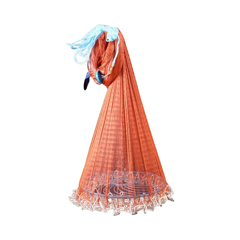 Lawaia Red de fundición con colgante de acero, línea trenzada, red de pesca de tiro a mano con anillo azul de plástico grande, red para exteriores - imagen 3