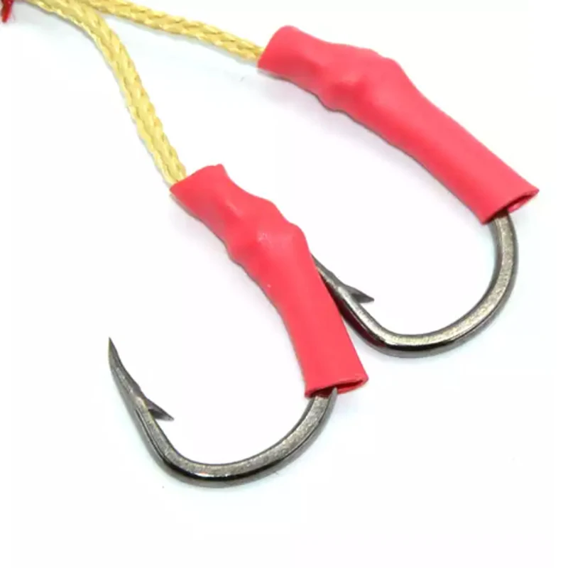 TAKEDO 3 par/bolsa 10827A anzuelo de Jigging pesca en el mar 1/0 - 10/0 anzuelo de ayuda de cebo vivo con línea trenzada de fibra de Kevlar anillo sólido - imagen 5